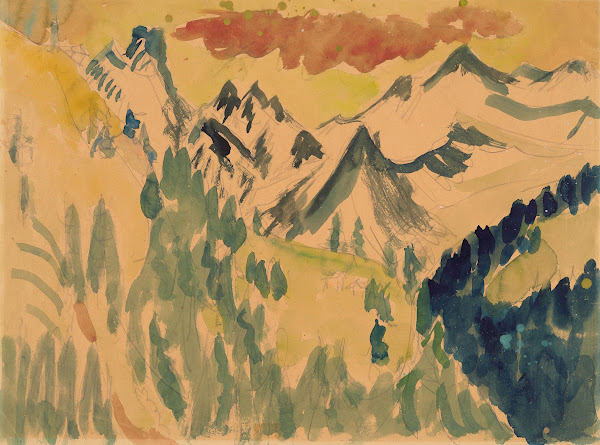 Davoser Berglandschaft Vermutlich 1917