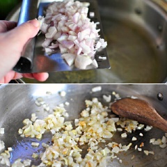 Hành lá, ngò rí các bạn rửa sạch và thái nhỏ. Hành khô bóc vỏ, băm nhỏ. Rau cải bó xôi rửa sạch, cắt làm đôi.