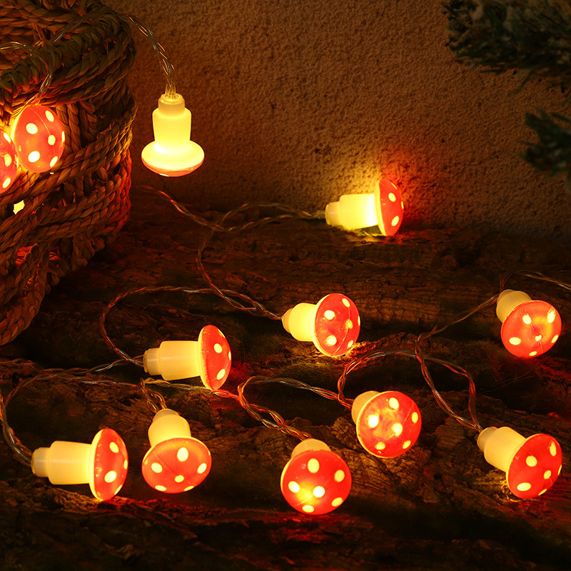 LED Mushroom Light String, 1.5 m to 6 m