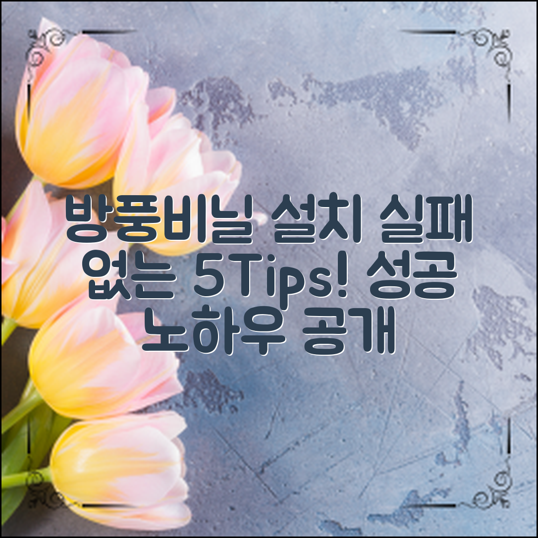 방풍비닐 설치, 이렇게 하면 실패 없다! 5가지 유용한 팁 소개