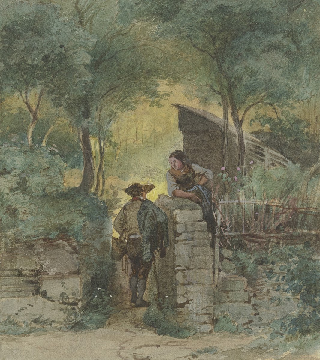Conversation at the park gate
