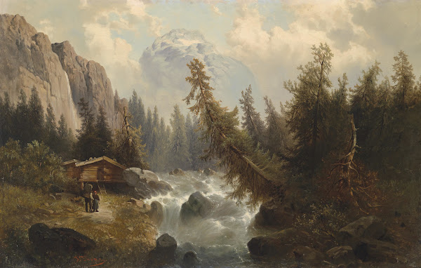 Gebirgslandschaft mit Bach