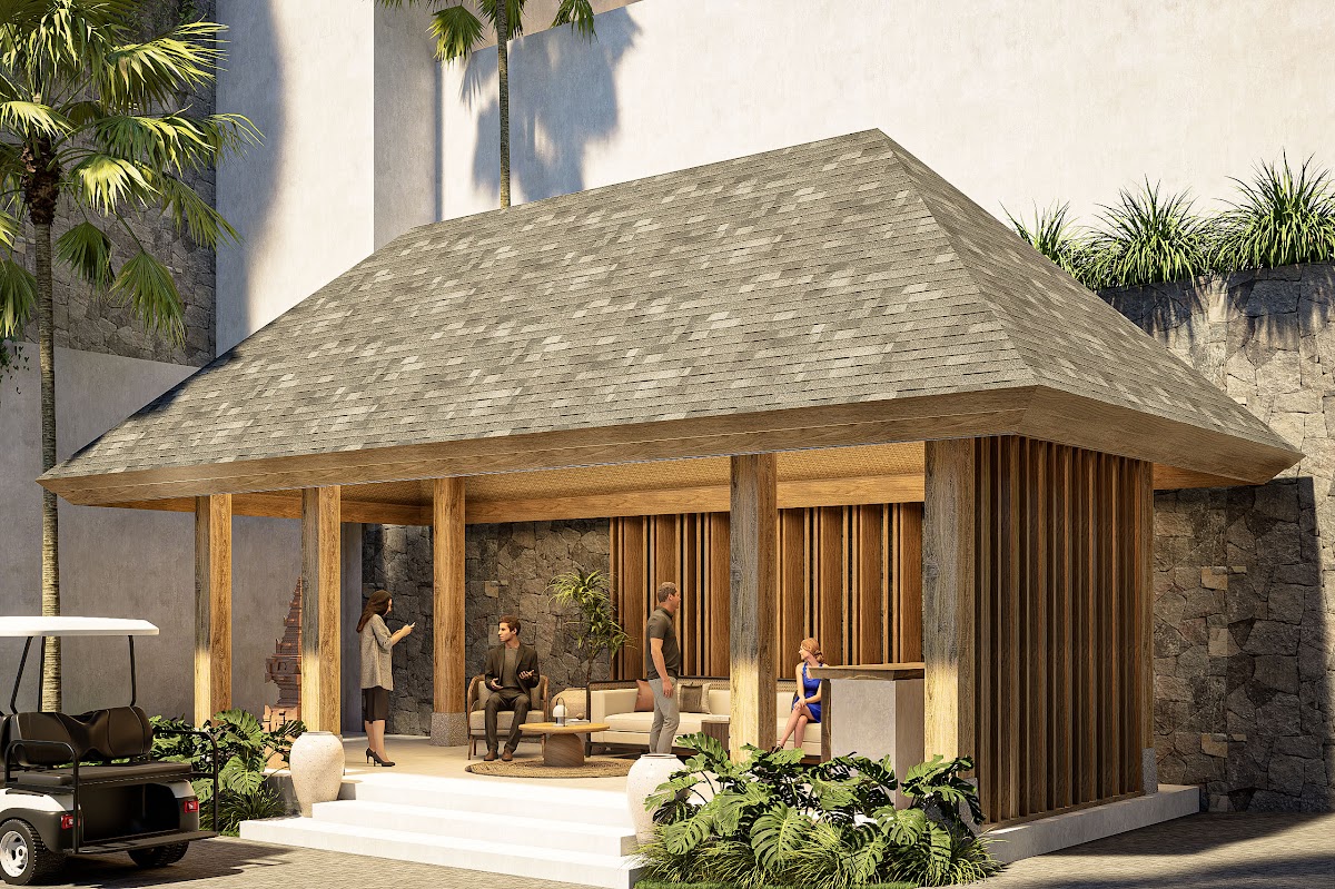 Exterior villa render 4, Buahan Villas senior living community, Ubud, Bali