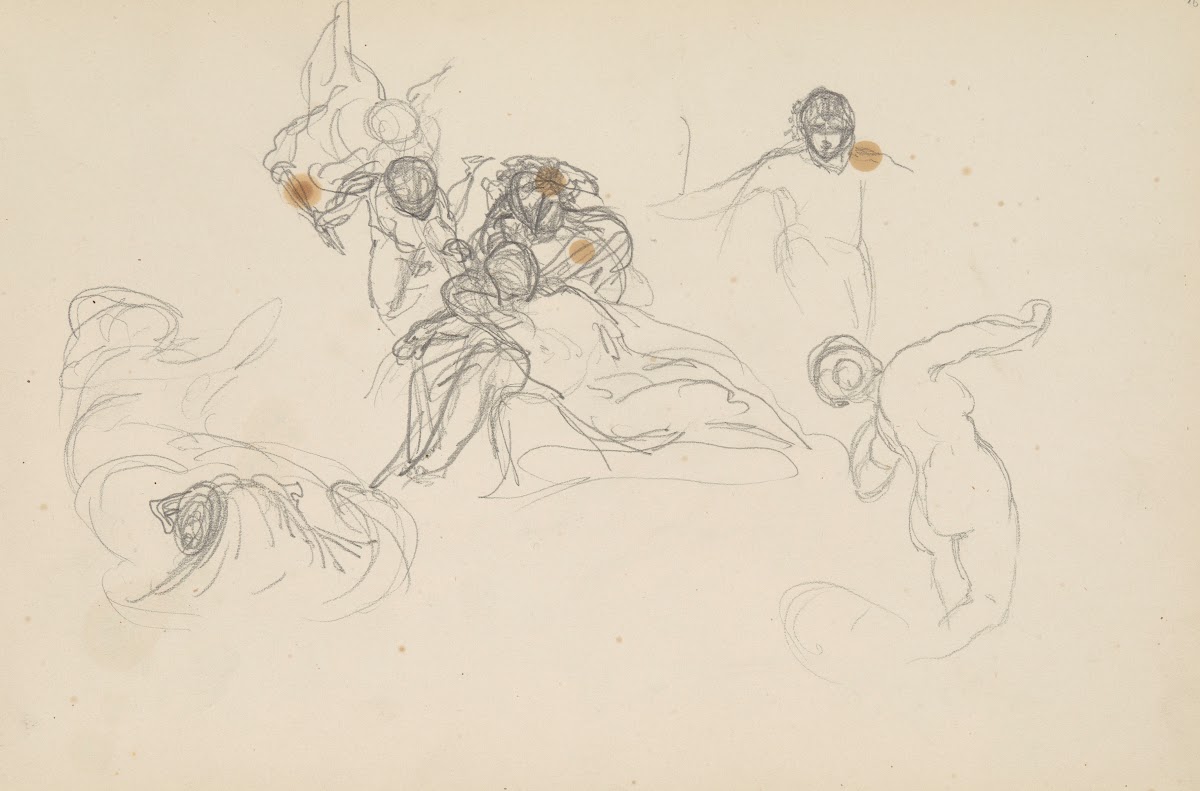 szkice do plafonu Andromeda grupa z boginią szkic Perseusza 1883 1884