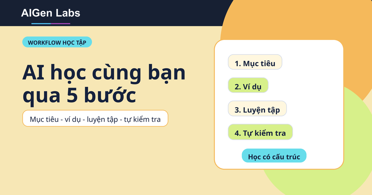 Biến AI thành trợ lý học tập cá nhân: workflow 5 bước với ChatGPT hoặc Gemini