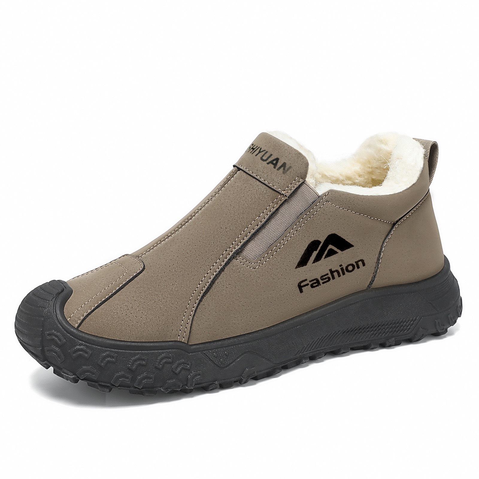 Insulated Men's Winter Boots Made of Suede-Like Material