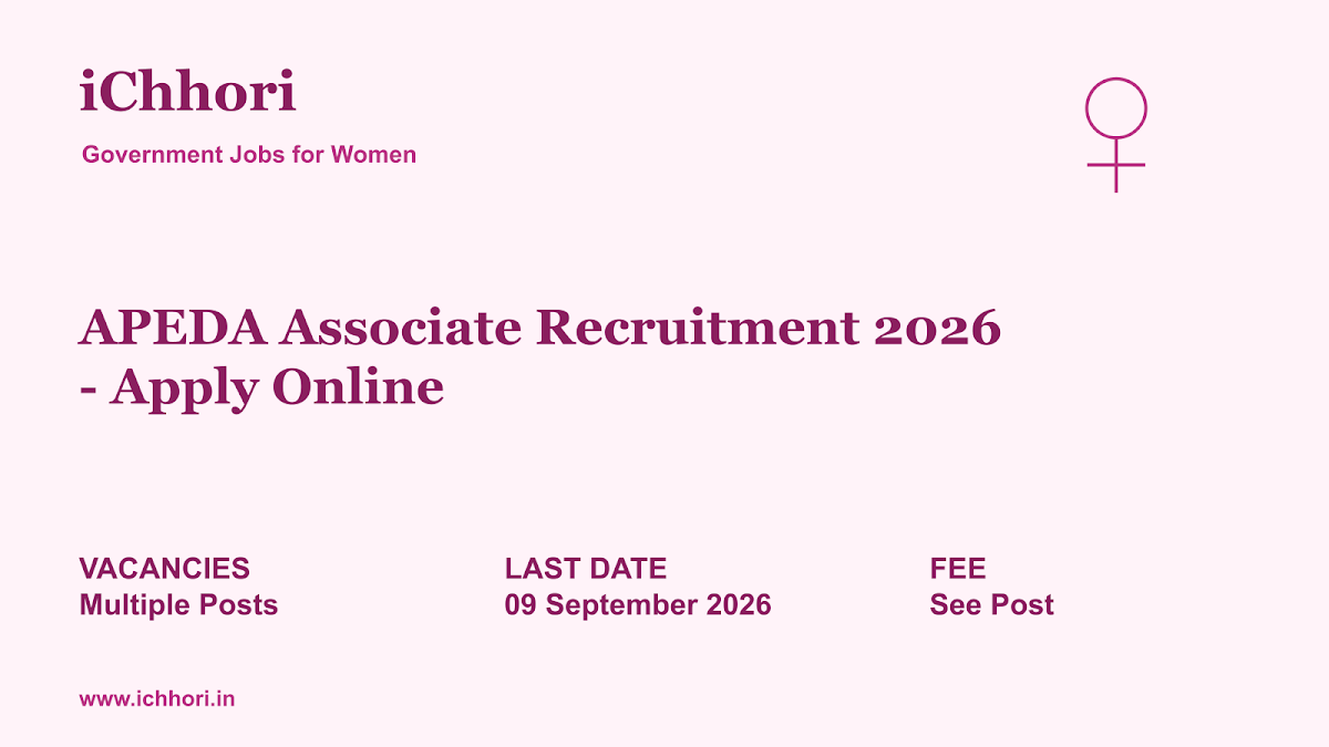 APEDA Associate Recruitment 2026 - Apply Online - iChhori