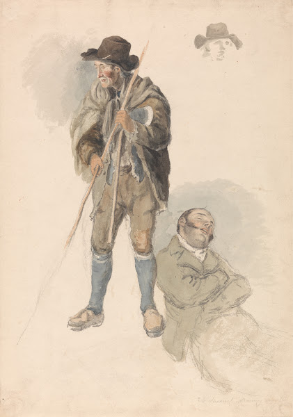 Figure Studies A Farm Worker Mr Samuel the Drawing Master Reclining and Dozing a
