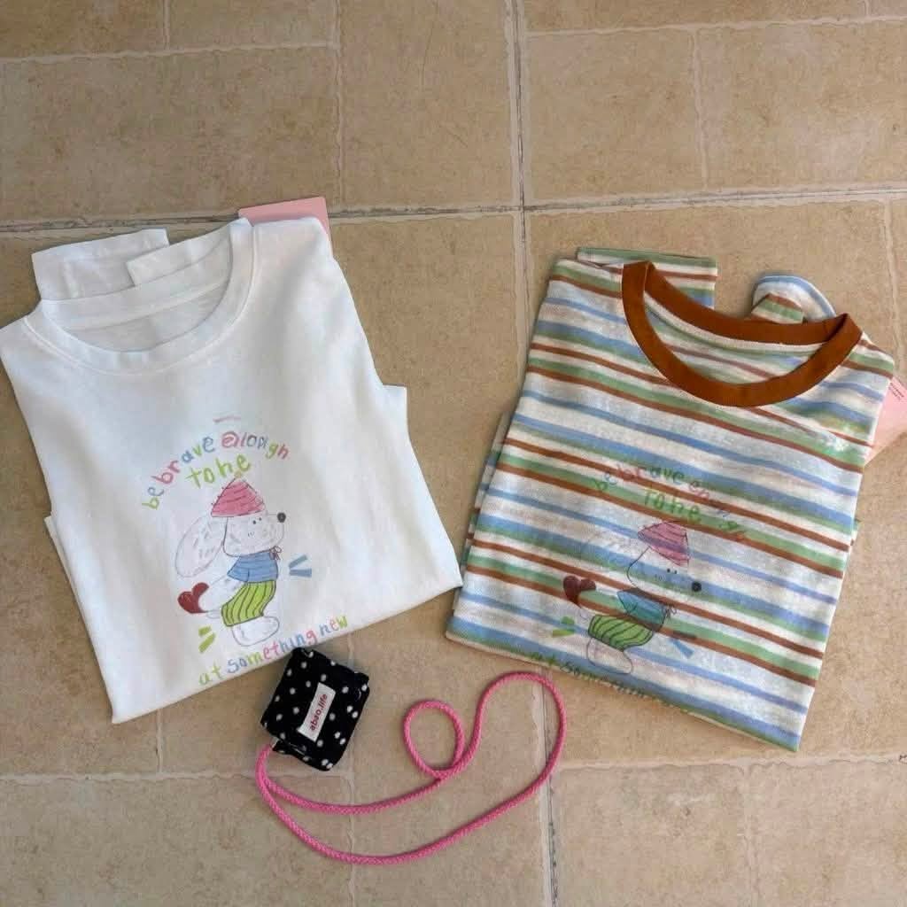 Áo thun dài tay in hình chú chó cầm trái tim XONXEN SHOP 6023