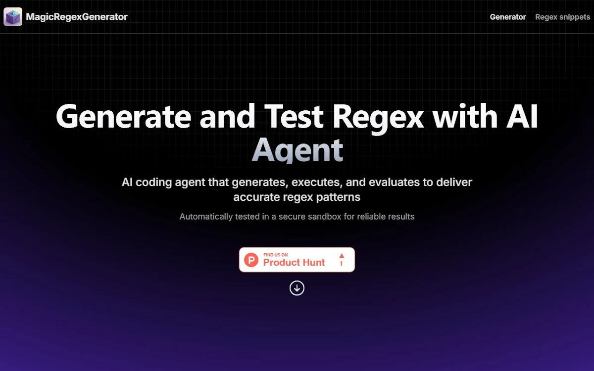 Captura de Magic Regex Generator