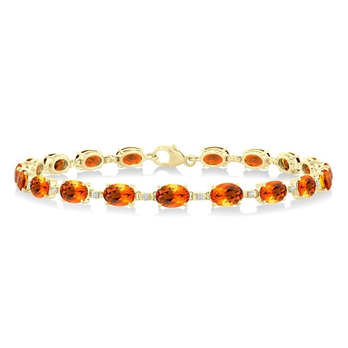 Oval Shape Gemstone & Diamond Bracelet