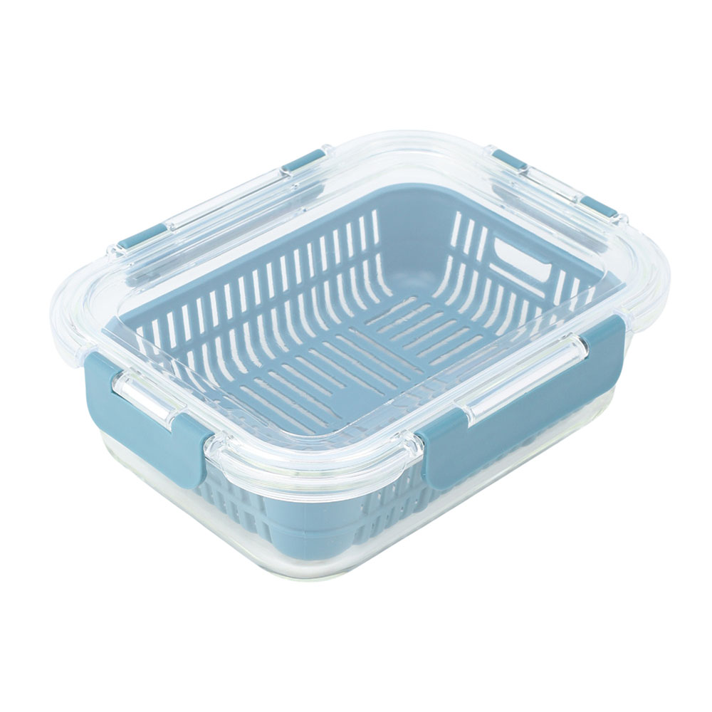 Contenedor de vidrio para alimentos Reimart™ con tapa de silicón, 750 mL