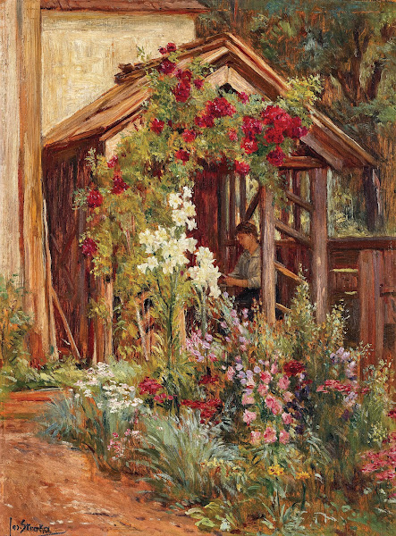 A rustic garden in blossom