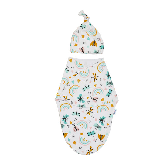 Євро - пелюшка Twins і шапочка (інтерлок) Butterfly