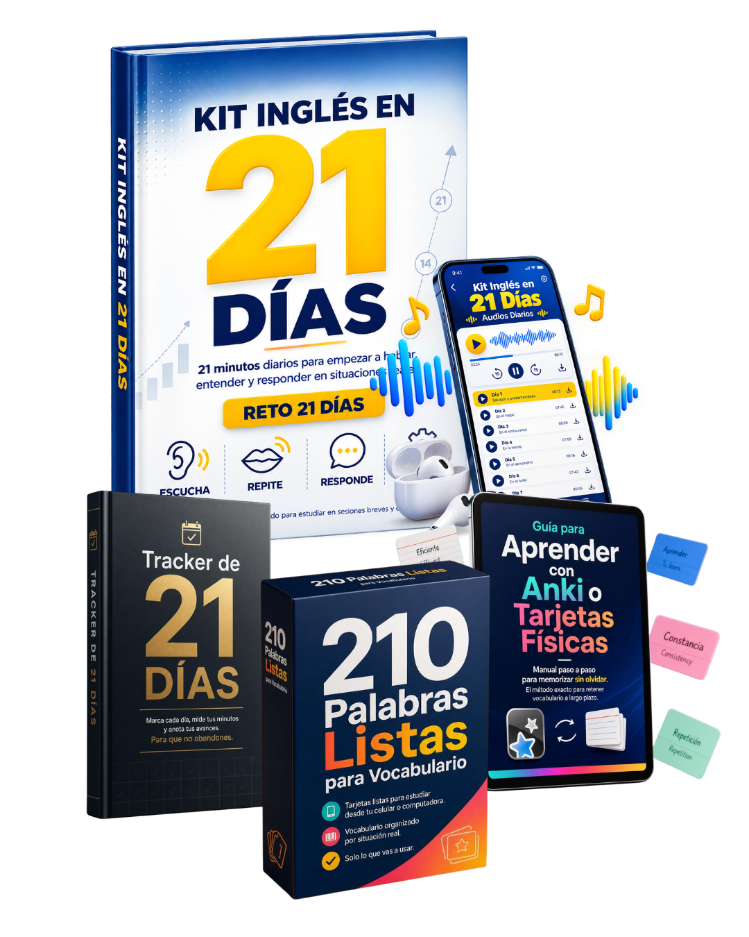 Kit Inglés en 21 Días - Mockup Completo