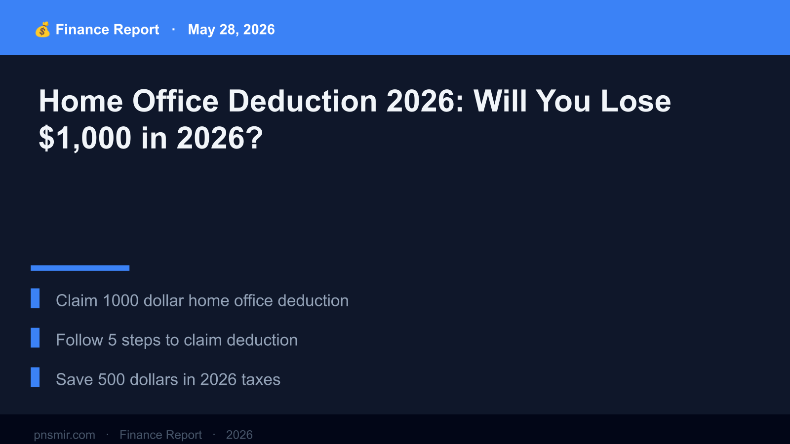 Home Office Deduction 2026: Will You Lose $1,000 in 2026? (Step-by-Step) Key Summary