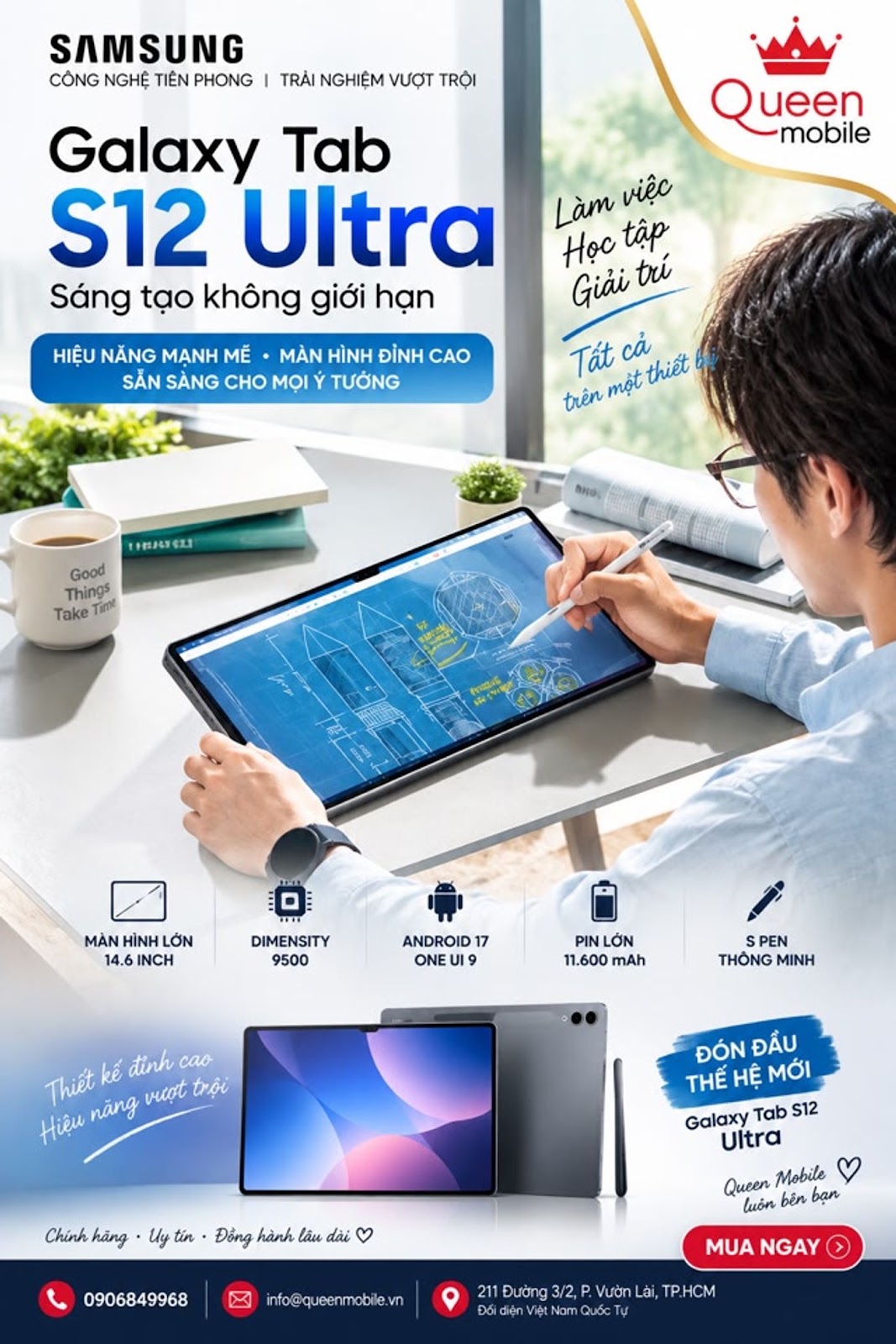 Samsung Galaxy Tab S12 Ultra lộ ảnh mới, phần khuyết màn hình vẫn còn gây tranh cãi #Samsung #GalaxyTabS12Ultra #GalaxyTabS12Plus #GalaxyTabS12 #SamsungGalaxyTab #Dimensity9500 #Me