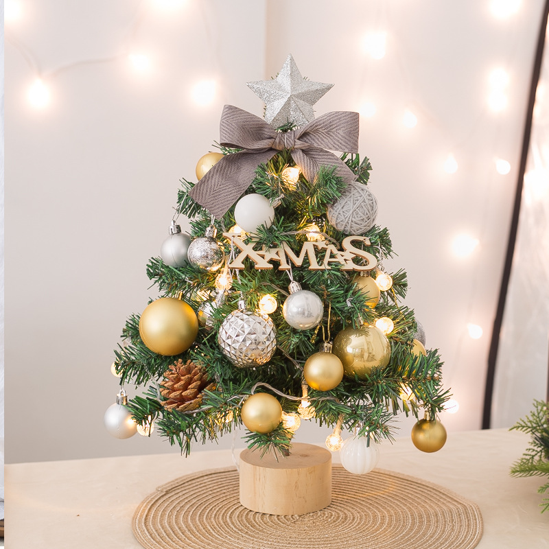 Mini Christmas Tree Set with Lighting, 45 cm