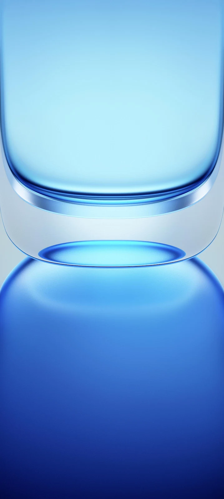 Glossy Blue Abstract Reflection Wallpaper - 3D Abstract Render Full HD iPhone Wallpaper (1435x3200)