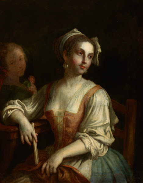 Woman with a Fan and a Woman with a Rose