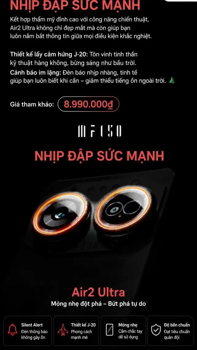 𝗶𝗶𝗶𝗳𝟭𝟱𝟬 𝗔𝗶𝗿𝟮 𝗨𝗹𝘁𝗿𝗮 – SMARTPHONE SIÊU BỀN MANG THIẾT KẾ “CHIẾN CƠ J-20” ĐANG GÂY SỐT 🌿🤔 #iiif150 #Air2U