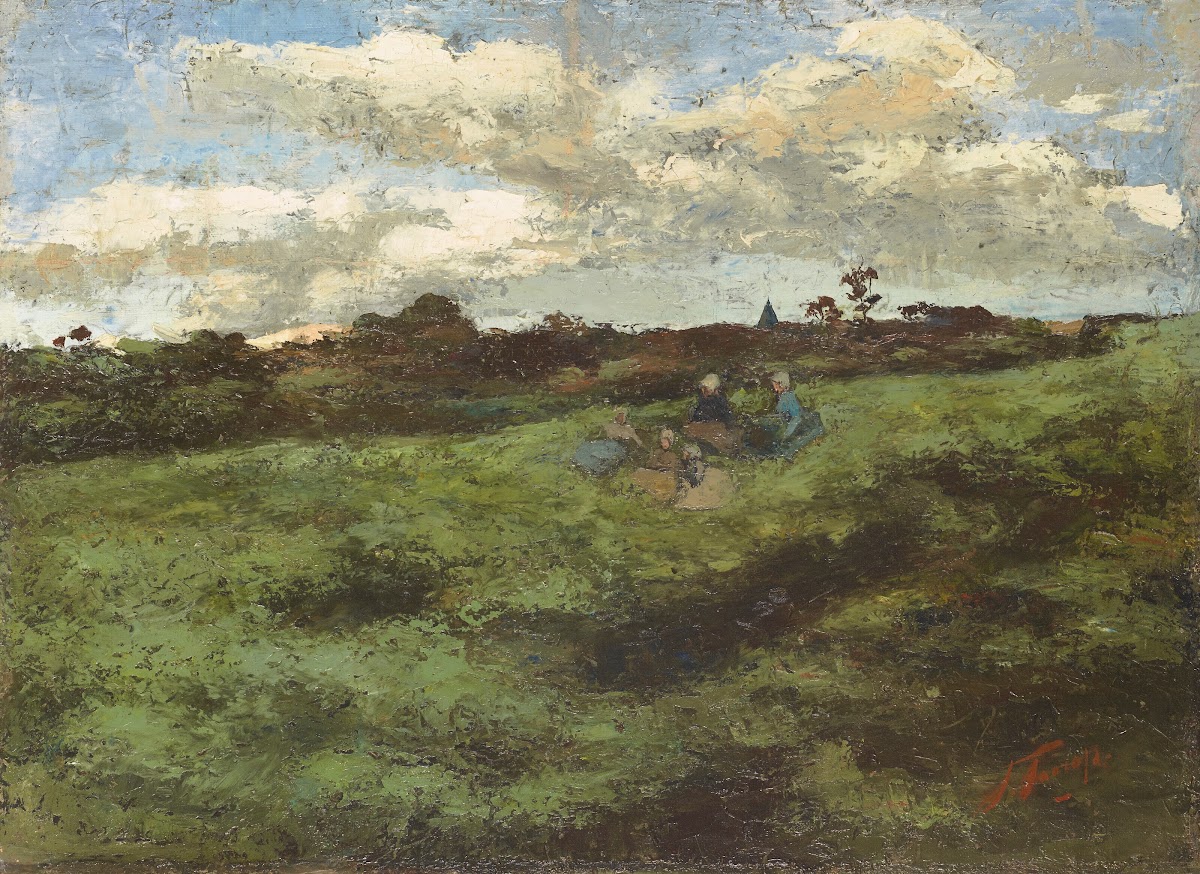 Kinderen op het duin  Landschap bij Brussel 1884