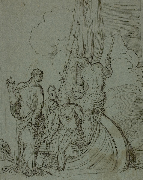 Christ Walking on the Water Peter Following c 1550