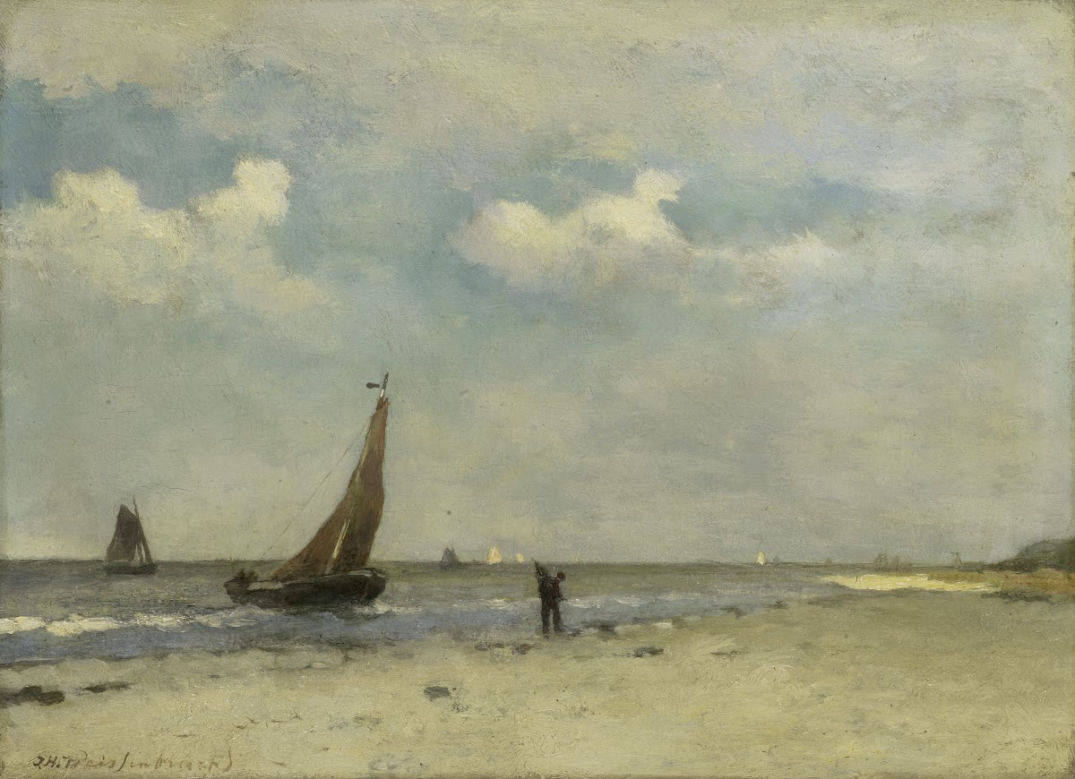 Beach Scene c 1870   c 1903