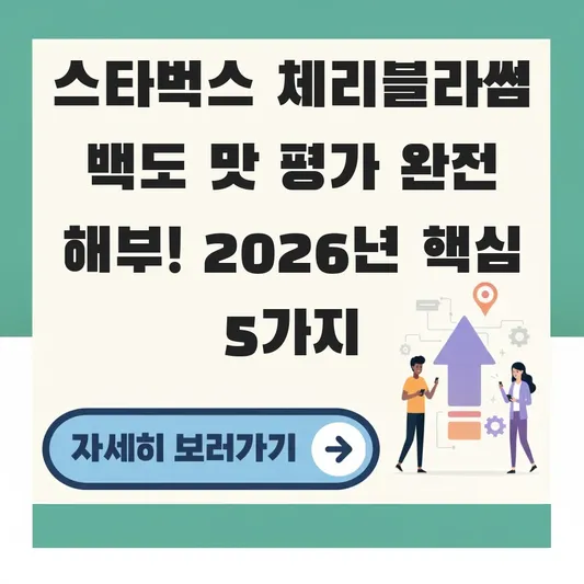 스타벅스 체리블라썸 백도 맛 평가