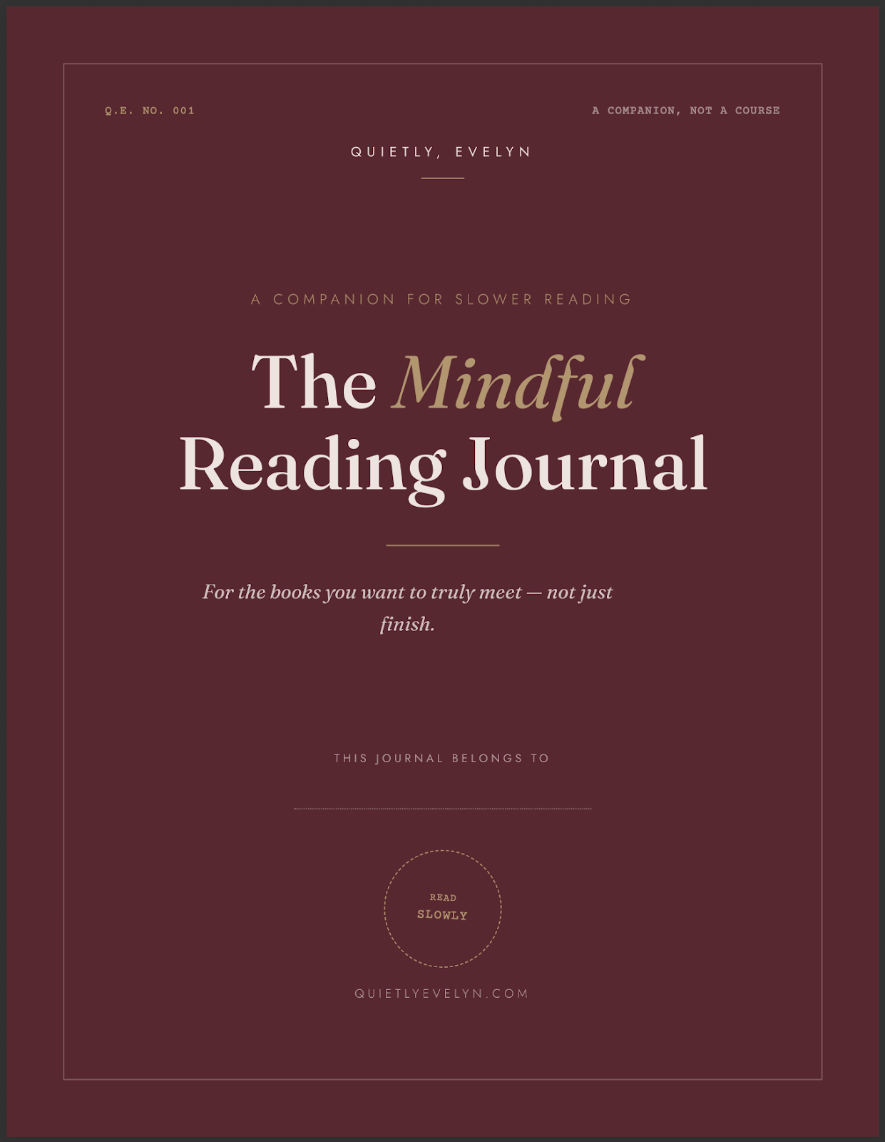 The Mindful Reading Journal cover