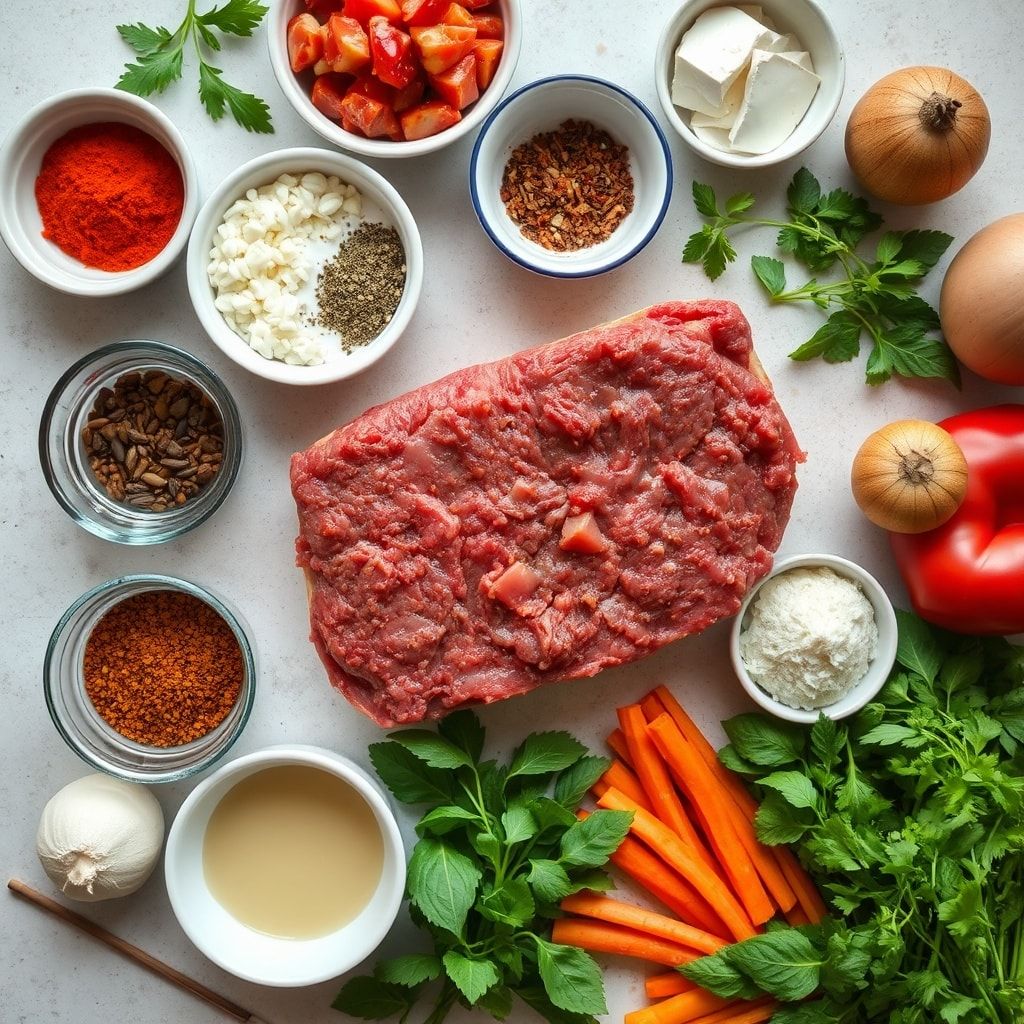 Ingredients for Easy Ground Beef Lasagna Recipe for Family Dinner (30-Minute Skillet)