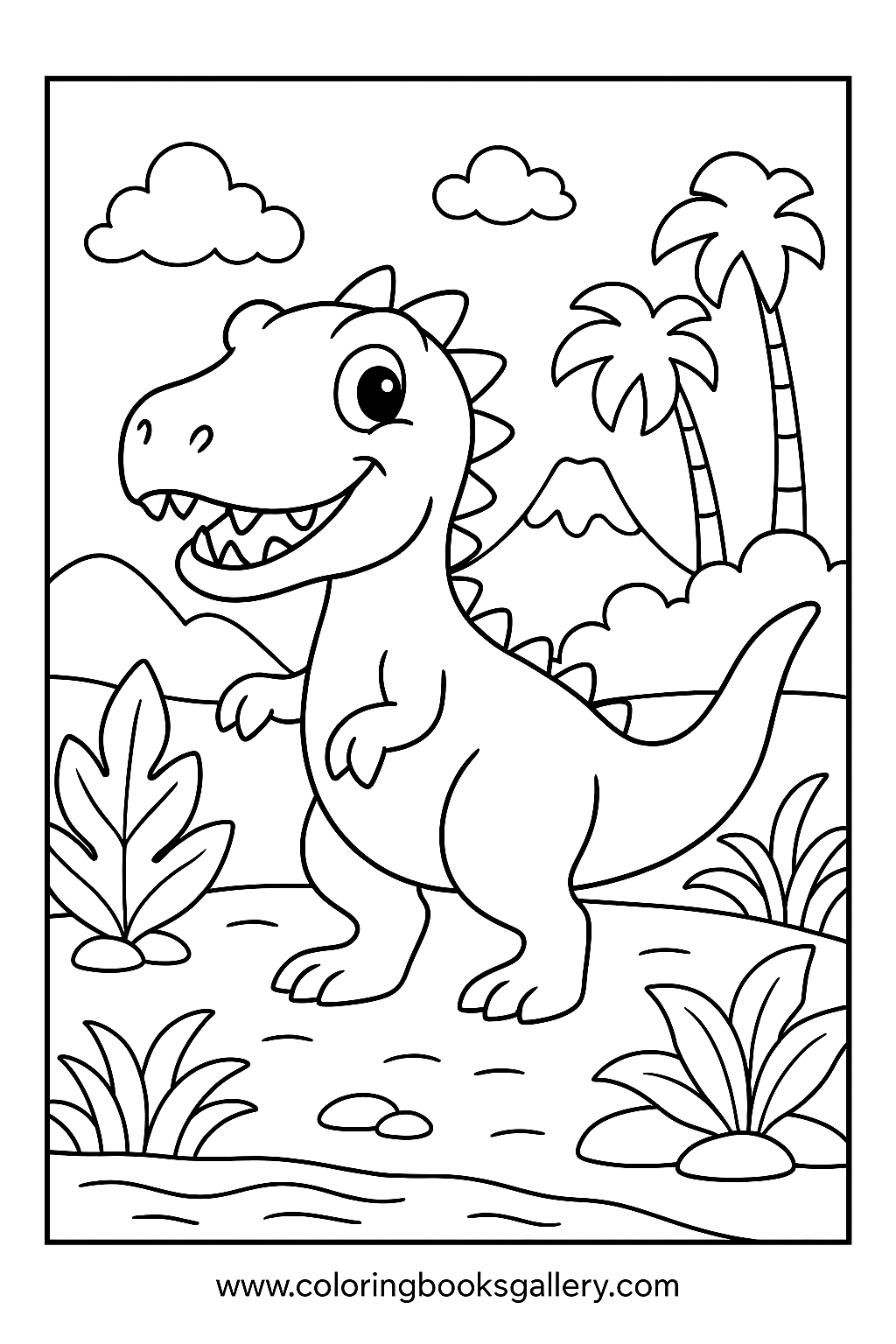 Fun and Engaging Cartoon Indominus Rex Coloring Page for Young Dinosaurs Fans – free coloring page for kids