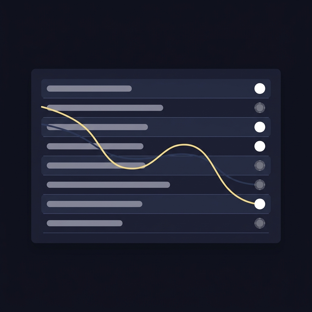 Minimalist 2D vector bankroll ledger illustration for betting calculator free showing stakes outcomes and a highlighted drawdown line using Funded Plays color palette 10101a 1e1e31 9393a6 ffffff f5e79d