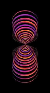 Contemporary Abstract Concentric Circles in Fire Tones