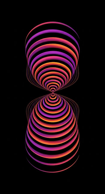 Contemporary Abstract Concentric Circles in Fire Tones - Free mobile Wallpaper