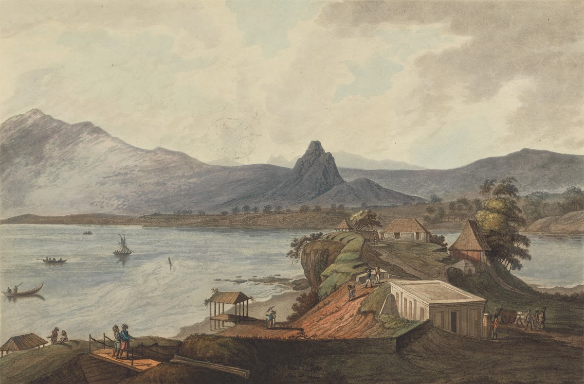 Padres Rock and Sugar Loaf Mountain from Bencooler Sumatra 1799 1799