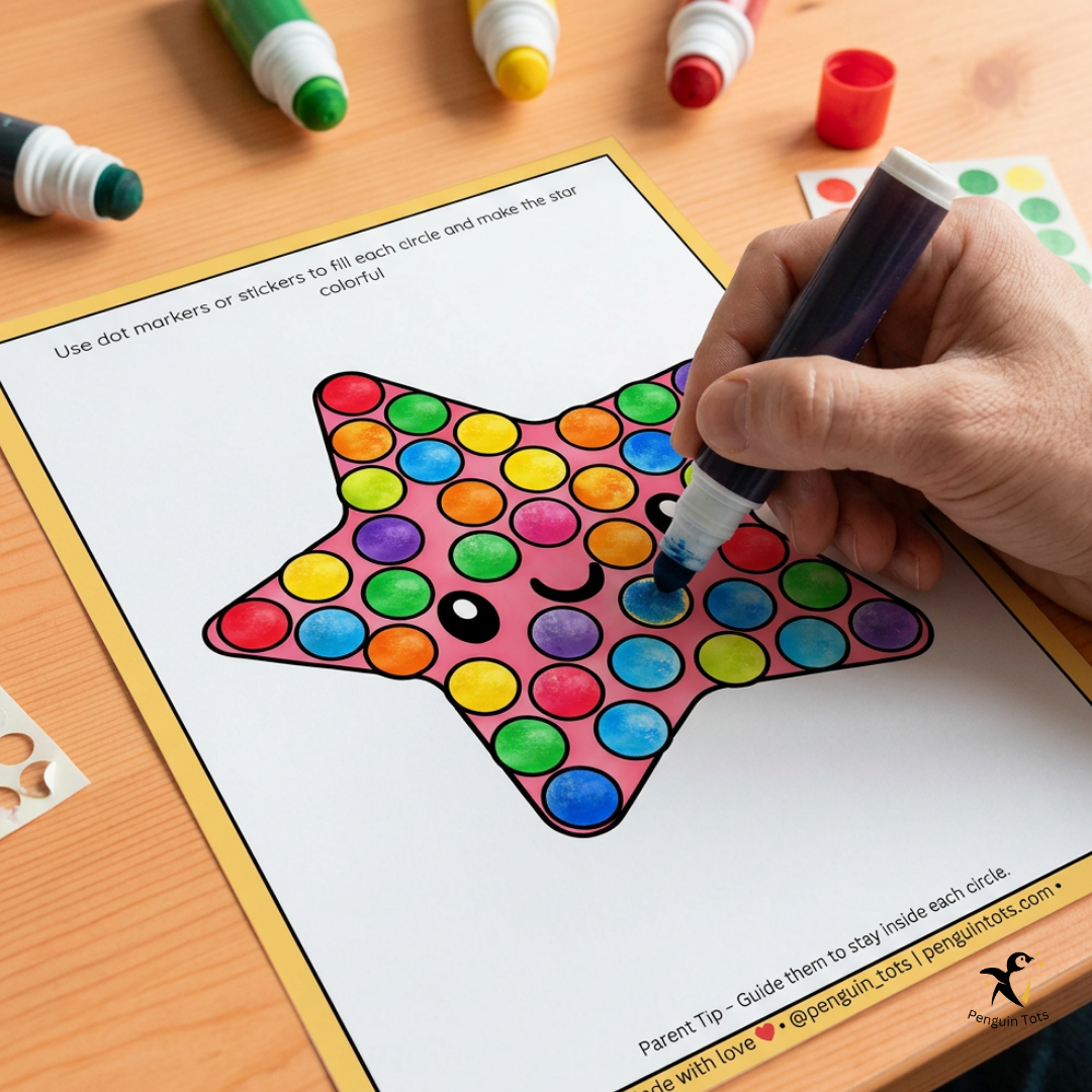 Dot & Stick Star Activity Set for Kids | Fun Sticker & Dot Marker Art