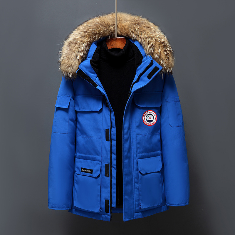 Herren-Daunenparka, mittellang, für Outdoor-Aktivitäten
