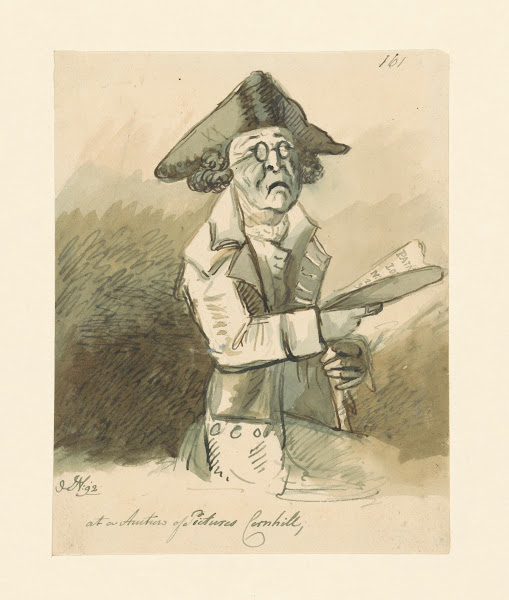 Man op een schilderijenveiling 1792