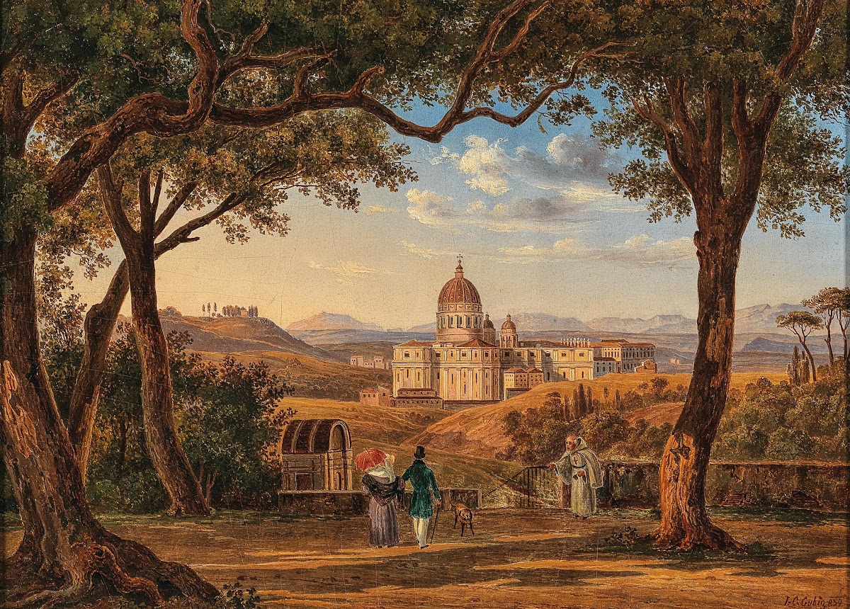 Rome View Of St Peters Basilica 1839