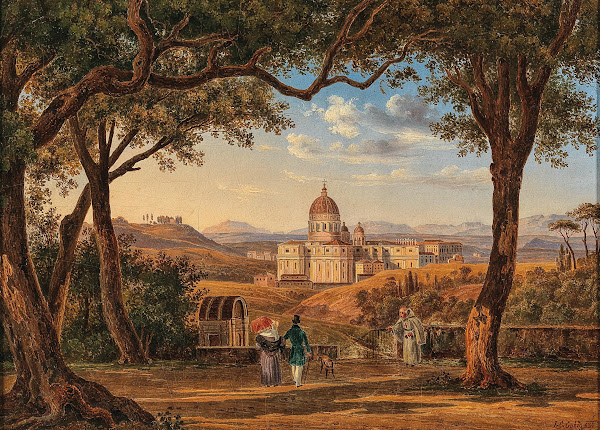 Rome View Of St Peters Basilica 1839