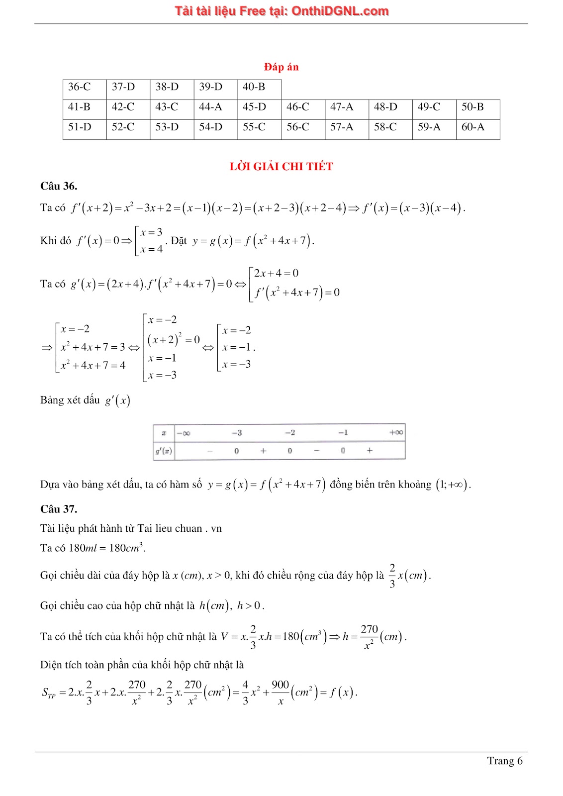 475 bài tập môn Toán - Ôn thi ĐGTD ĐH Bách Khoa Hà Nội Phần 7