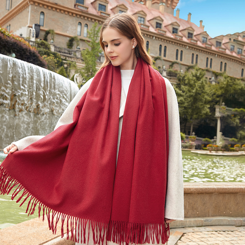 Solid colored wool scarf, can be worn as a scarf or shawl