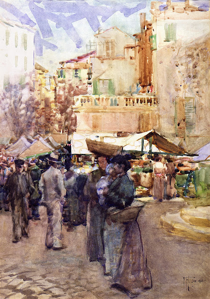 The market place San Remo Italy 1902