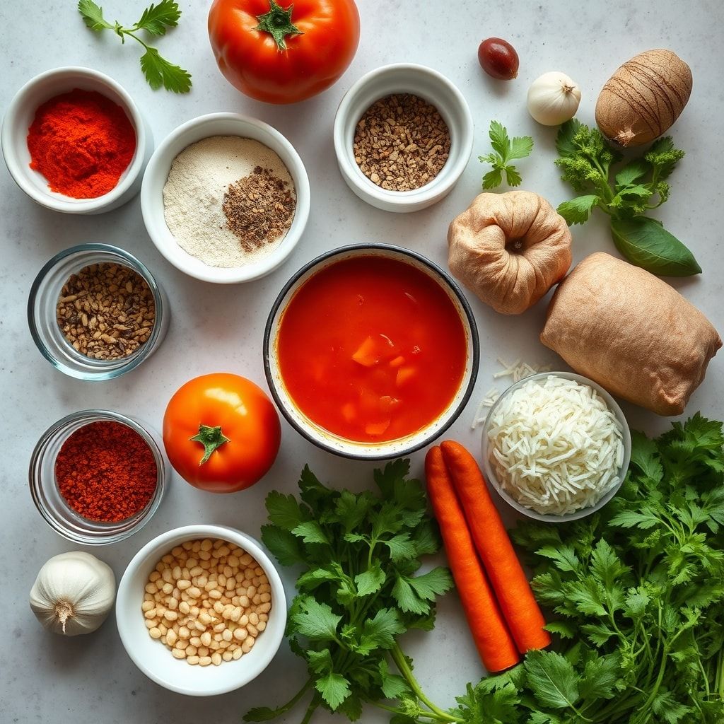Ingredients for High Protein Tomato Soup – Easy 30-Minute Homemade Comfort