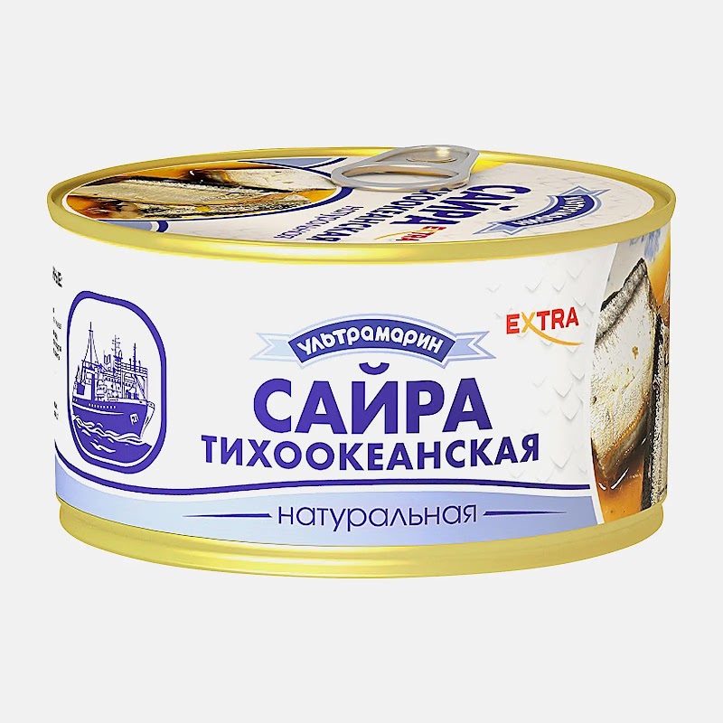 Сайра тихоокеанская натур. 185г Ультрамарин