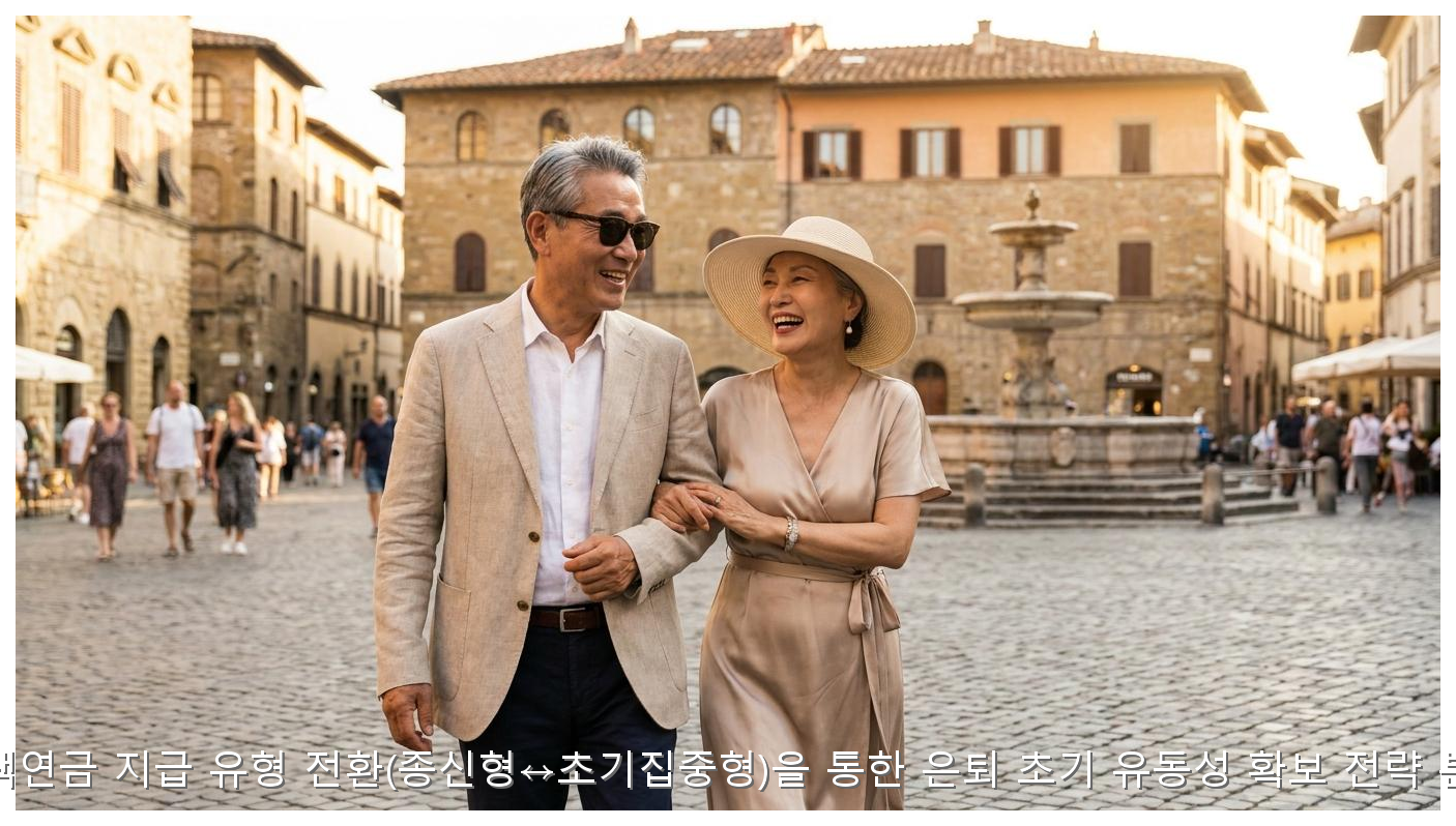 주택연금 지급 유형 전환(종신형↔초기집중형)을 통한 은퇴 초기 유동성 확보 전략 분석 핵심 안내 및 분석 인포그래픽 (4)