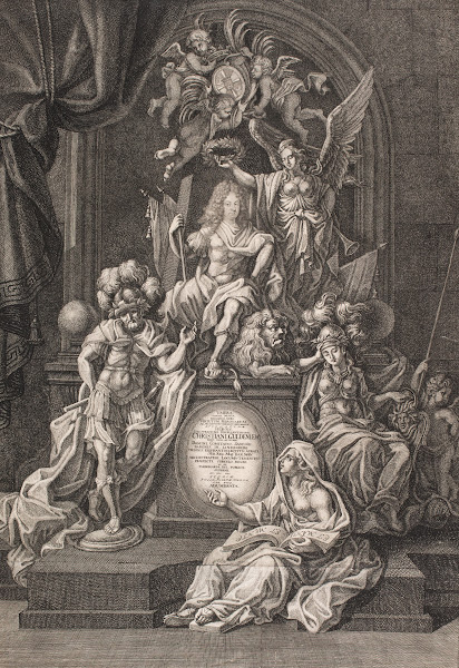 Allegorisk opstilling med Christian Gyldenløve 1705  1706