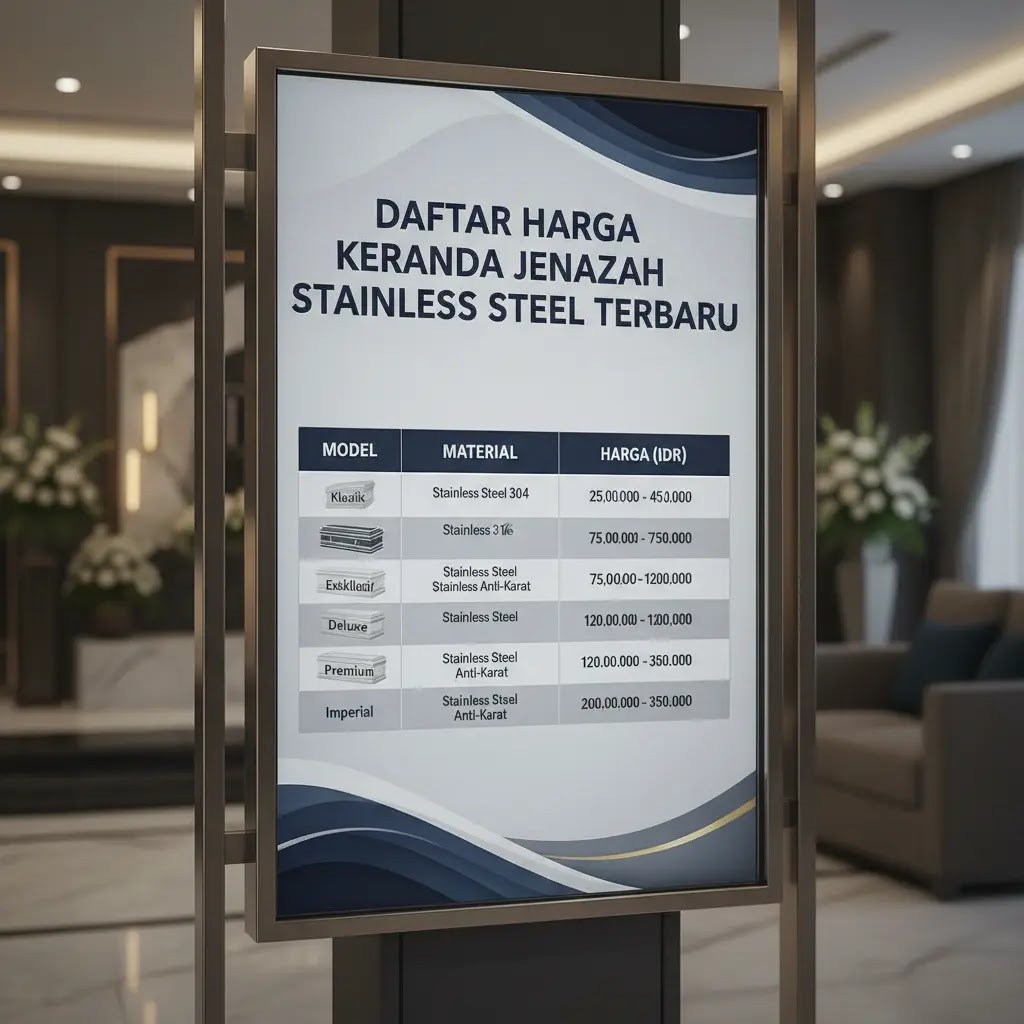 Daftar harga keranda jenazah stainless steel terbaru