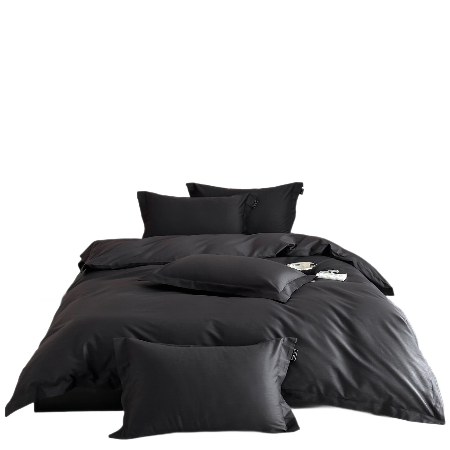 Cotton bedding set, 100 count, long staple, solid color, 4-piece